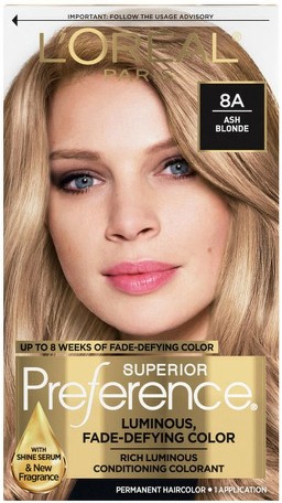Permanent Hair Color, 8A Ash Blonde